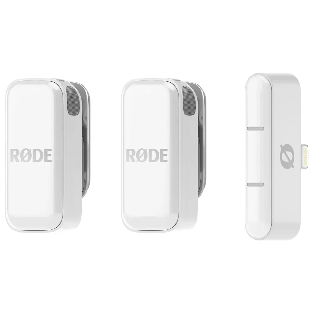 Rode Wireless Micro langaton äänijärjestelmä mobiililaitteille – Lightning, valkoinen