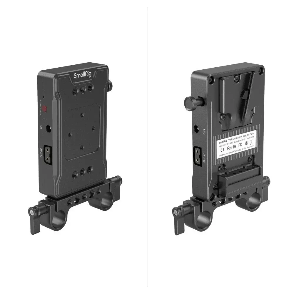 SmallRig 3498 V-Mount-akkulevy (Basic Version) kaksoistankokiinnikkeellä